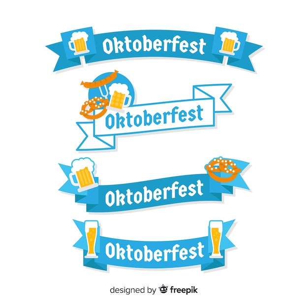 Ensemble Classique De Ruban Oktoberfest Avec Design Plat