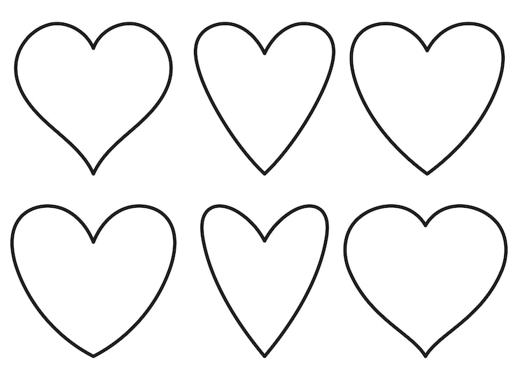 Vecteur gratuit ensemble de coeur de ligne mince
