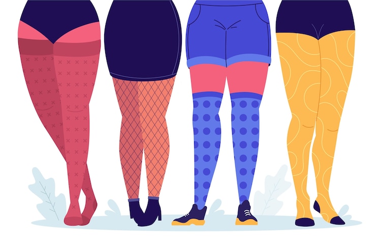 Vecteur gratuit ensemble de collants collants design plat