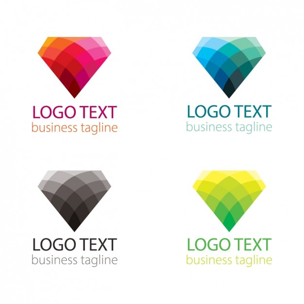 Vecteur gratuit ensemble coloré de logo en forme de losange