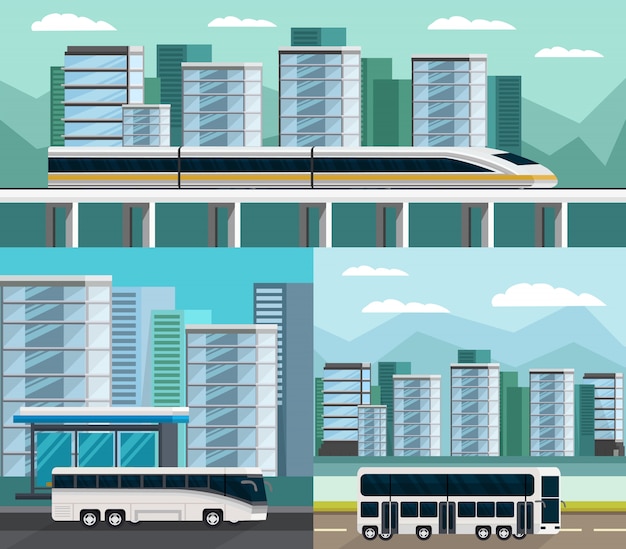 Vecteur gratuit ensemble de compositions orthogonales de transport en commun