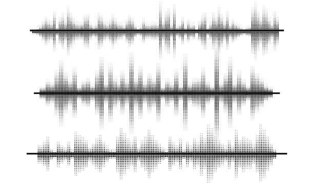 Vecteur gratuit ensemble de conception de modèle de fréquence d'égaliseur d'onde sonore de musique
