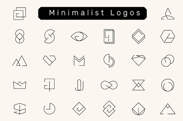 Vecteur gratuit ensemble de conceptions de logo minimales