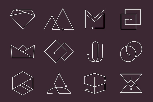 Vecteur gratuit ensemble de conceptions de logo minimales