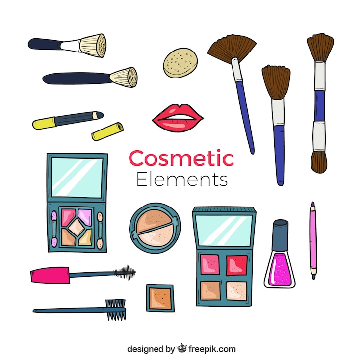 Vecteur gratuit ensemble de cosmétiques