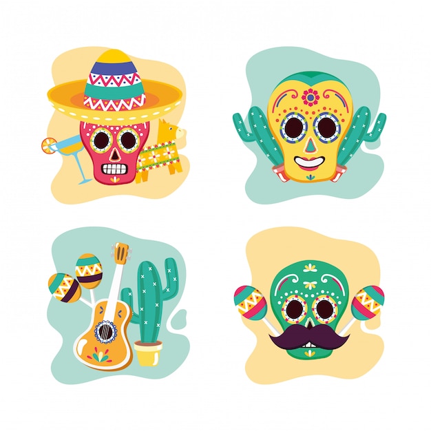 Ensemble De Crânes Mexicains