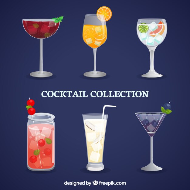 Ensemble de délicieux cocktails