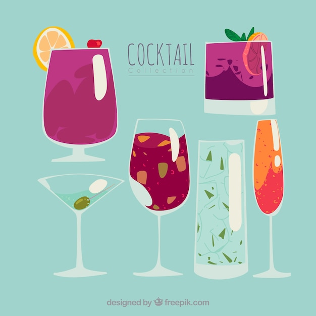 Ensemble de délicieux cocktails
