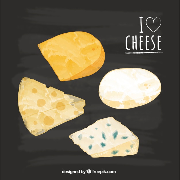 Vecteur gratuit ensemble de délicieux fromages