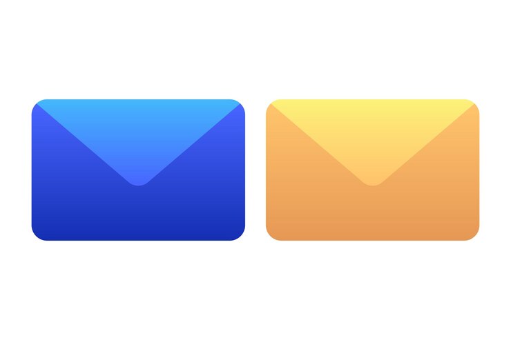 Vecteur gratuit ensemble de deux enveloppes en gradient