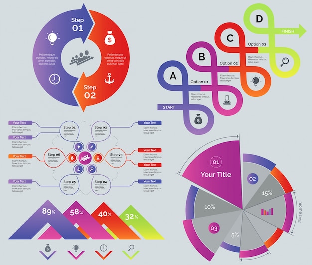 Ensemble De Diagrammes De Processus Et De Comparaison