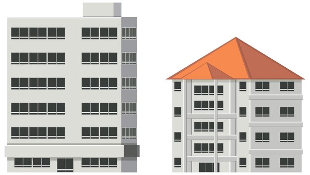 Ensemble de différents bâtiments isolés