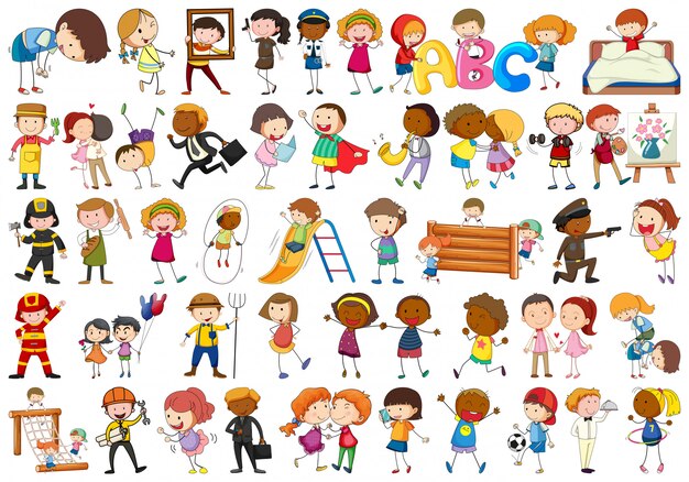 Ensemble de différents personnages simples