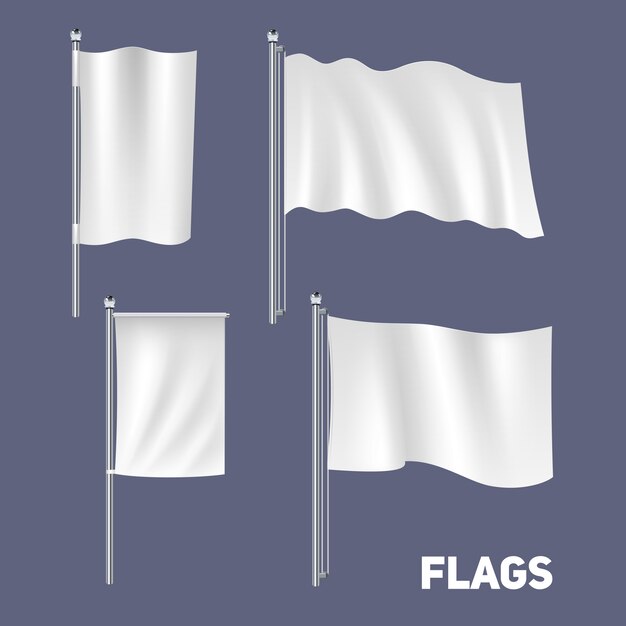 Ensemble de drapeaux réalistes