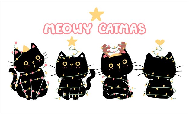 Kawaii Lapin Souris Chat Chaton Nuages Soleil Vecteur Premium