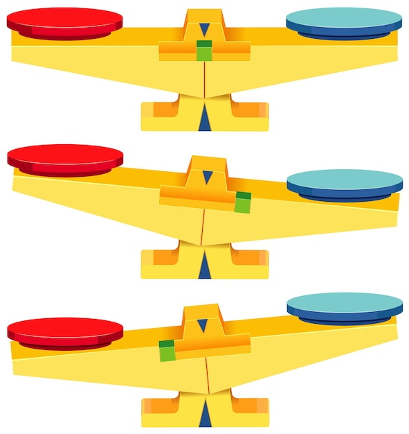 Vecteur gratuit ensemble d'échelles d'équilibre vide isolé sur fond blanc
