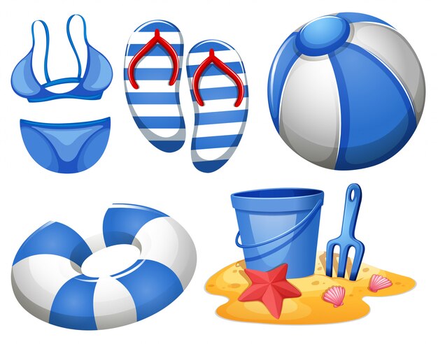 Ensemble d&#39;élément de plage