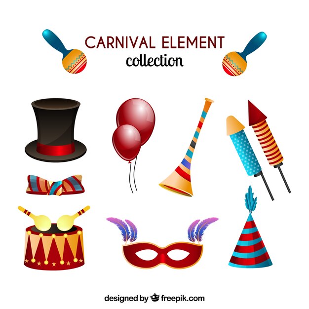 Ensemble d&#39;éléments de carnaval