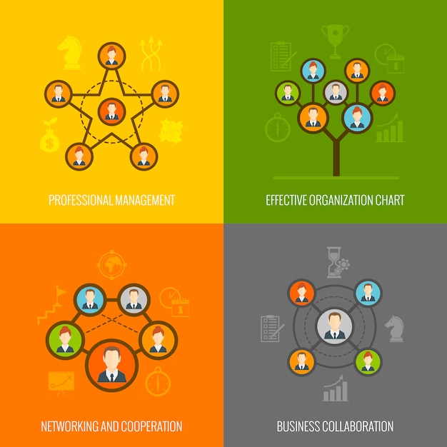 Ensemble D'éléments Composés De Personnes Connectées