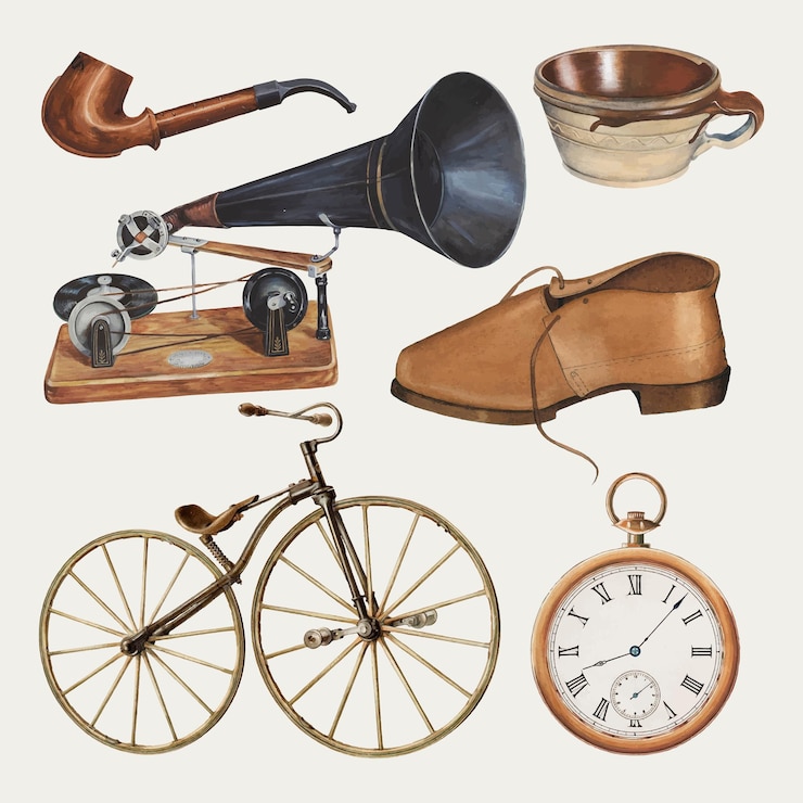 Vecteur gratuit ensemble d'éléments de conception vectorielle d'accessoires pour hommes antiques, remixé à partir de la collection du domaine public