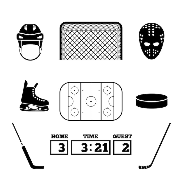 Ensemble D'éléments De Hockey.