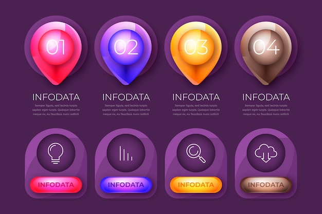 Ensemble D'éléments D'infographie Brillant Réaliste