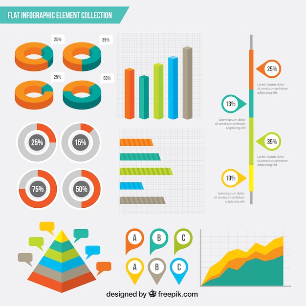 Vecteur gratuit ensemble d'éléments infographiques modernes