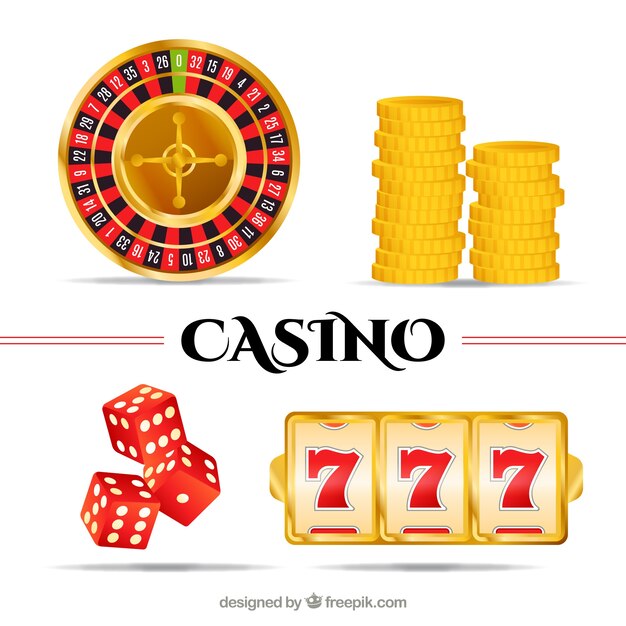 Ensemble d&#39;éléments de jeu de casino