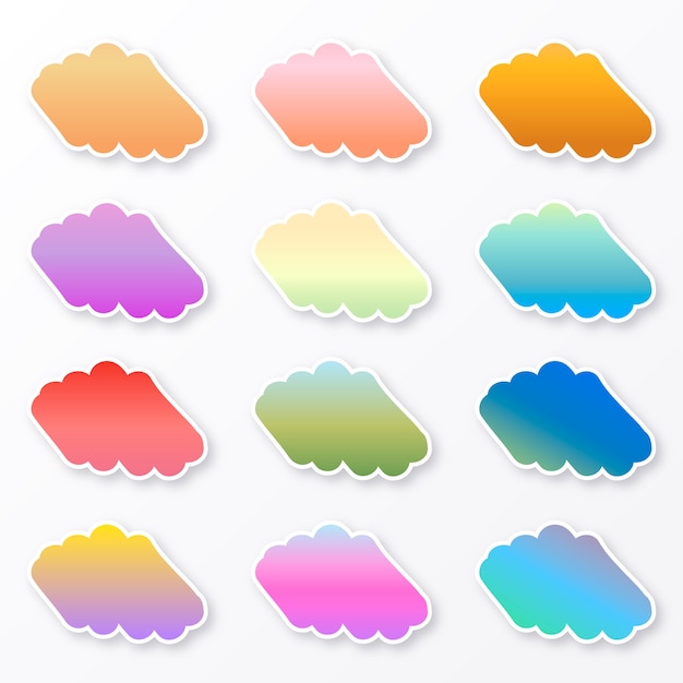 Ensemble d'éléments de jeu de couleurs dégradées