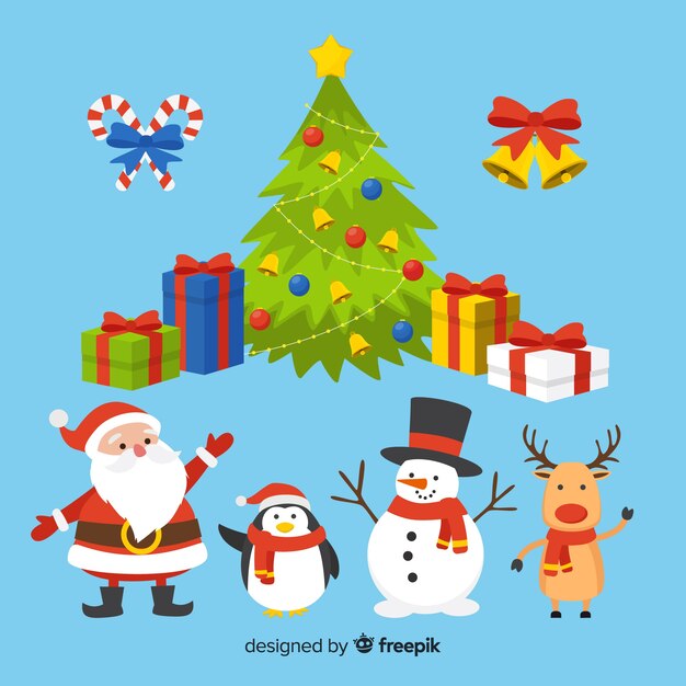 Ensemble d&#39;éléments de Noël