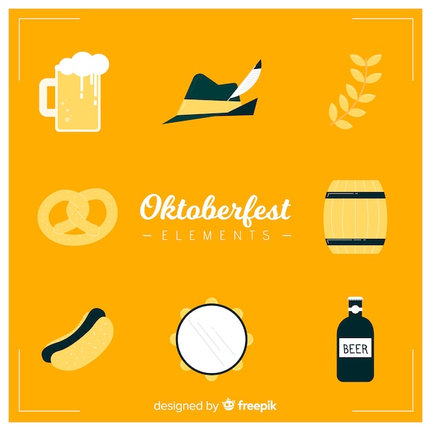 Vecteur gratuit ensemble d'éléments oktoberfest