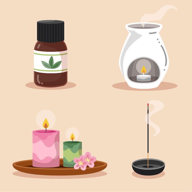 Vecteur gratuit ensemble d'éléments de spa dessinés à la main