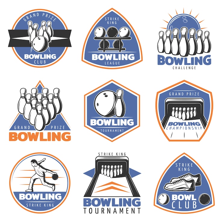 Vecteur gratuit ensemble d'emblèmes de loisirs sportifs vintage colorés
