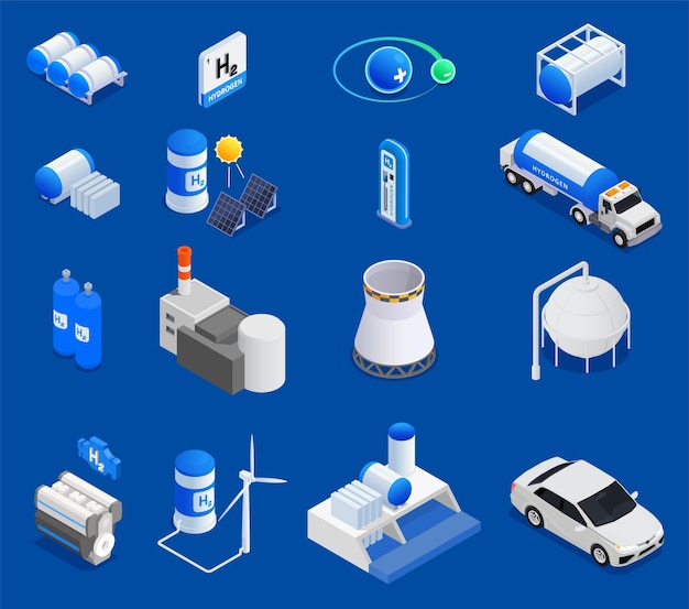 Vecteur gratuit ensemble d'énergie hydrogène