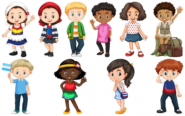 Ensemble d'enfants de différents pays