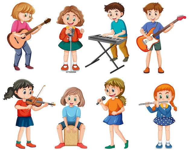 Mignon Vecteur Caractère Garçon. Heureux Enfant Qui Joue Au Violon.  Education Et Développement De L'enfant. Bannière Pour La Maternelle, Les  Enfants Club Ou Une École Des Arts, École De Musique Clip Art