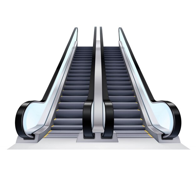 Vecteur gratuit ensemble d'escalators