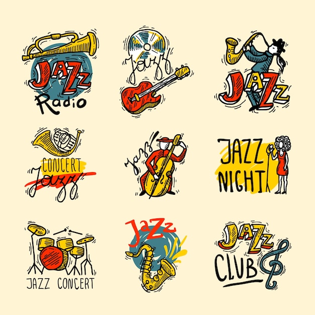 Ensemble D'étiquettes Jazz