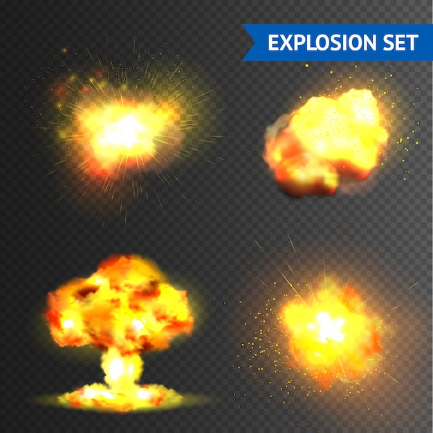 Ensemble d&#39;explosions réalistes