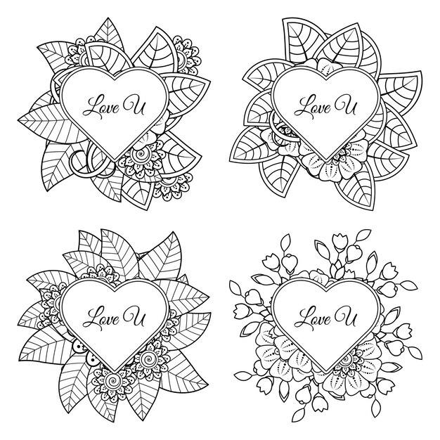 Lot De Coeurs En Noir Et Blanc Vecteur Gratuite