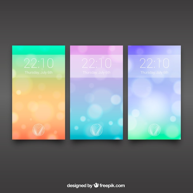 Vecteur gratuit ensemble de fond d'écran mobile