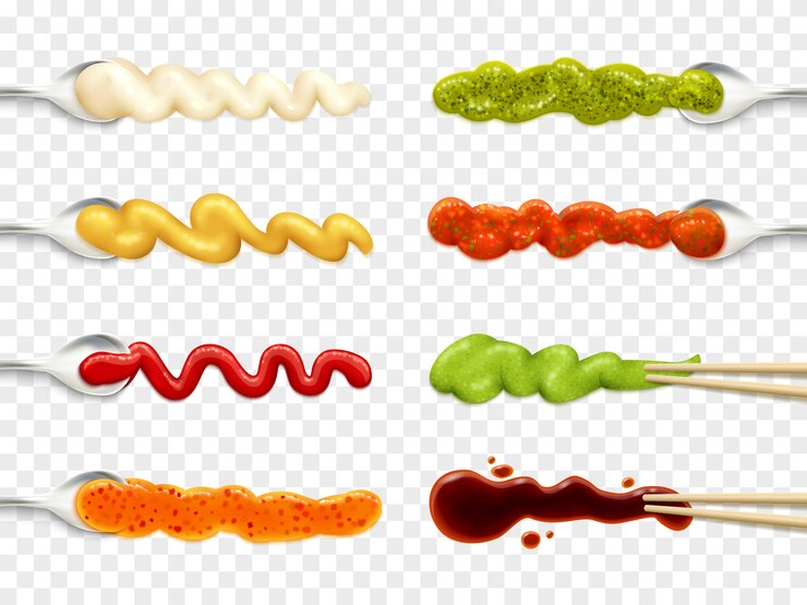 Vecteur gratuit ensemble d'icônes de sauces