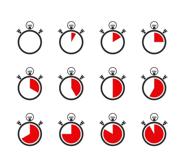 Ensemble D & # 39; Icônes Vectorielles De Chronomètres Ou De Minuteries