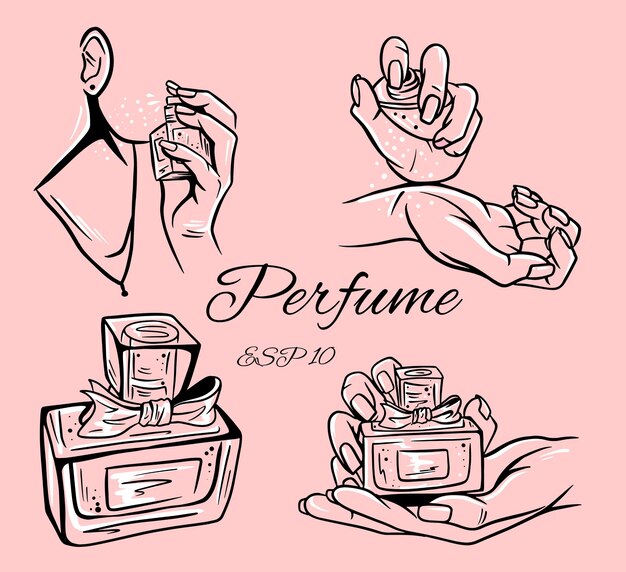 Dessin Bouteilles De Parfum Vecteur Gratuite