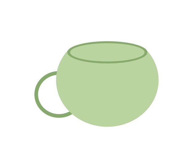 Ensemble d'illustration de dessin animé de tasse de café et de thé en porcelaine colorée