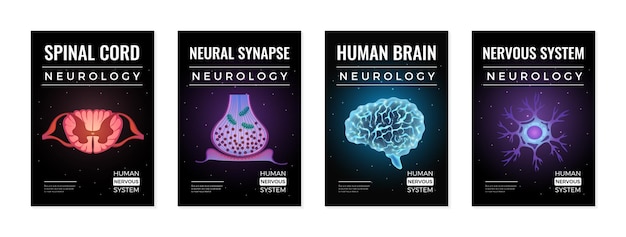 Vecteur gratuit ensemble d'illustrations de concept de neurologie