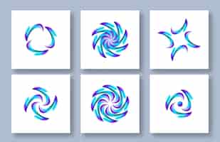 Vecteur gratuit ensemble d'illustrations vectorielles de conception de logo d'ouragan
