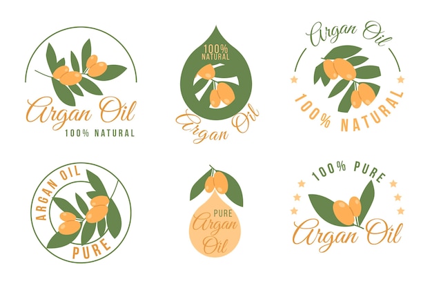 Ensemble D'insignes D'huile D'argan Plat Biologique