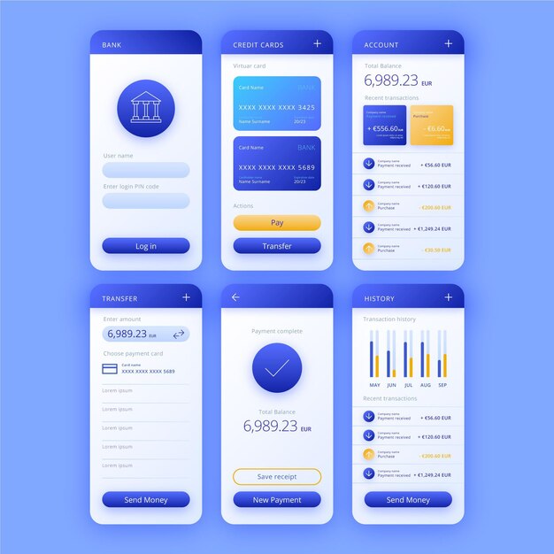 Ensemble D'interface D'application Bancaire