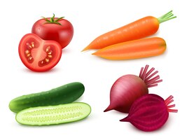 Ensemble de légumes réalistes